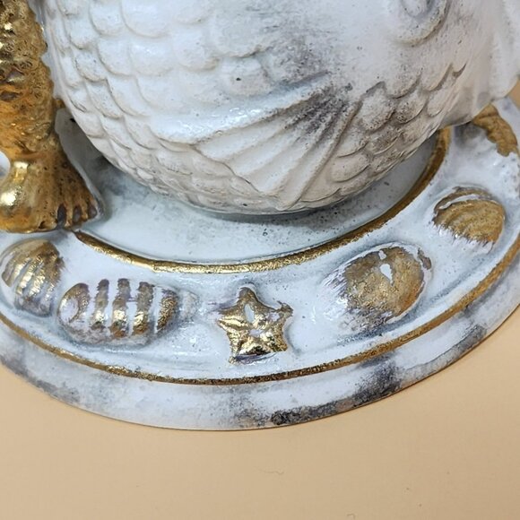 Vintage Napcoware Tuscan Alabastro Mermaid Fish Ceramic Toothpick/Trinket Holder - Picture 8 of 10